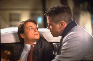 Michael J. Fox et Thomas F. Wilson dans le film « Retour vers le futur » de Robert Zemeckis (1985)