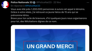 La police nationale girondine a annoncé avoir retrouvé ce mercredi 22 février le jeune homme qui a empêché le viol d’une jeune fille à Cénon.
