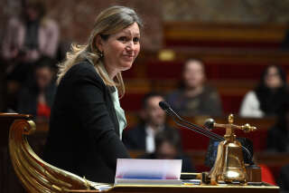National Assembly president Yael Braun-Pivet chairs a session of Questions to the government at the French National Assembly in Paris, on March 21, 2023 (Photo by Emmanuel DUNAND / AFP)