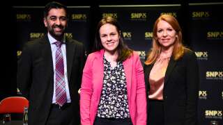 The three candidates to succeed the post of Prime Minister, left vacant by Nicola Sturgeon in Scotland: Humza Yousaf, Kate Forbes and Ash Regan.