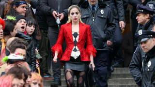 NEW YORK, NEW YORK - MARCH 25: Lady Gaga is seen on the set of 
