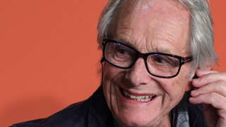British film director and screenwriter Ken Loach reacts during a press conference for the film 
