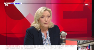 Marine Le Pen sur le plateau de BFMTV ce mercredi 12 avril (illustration)
