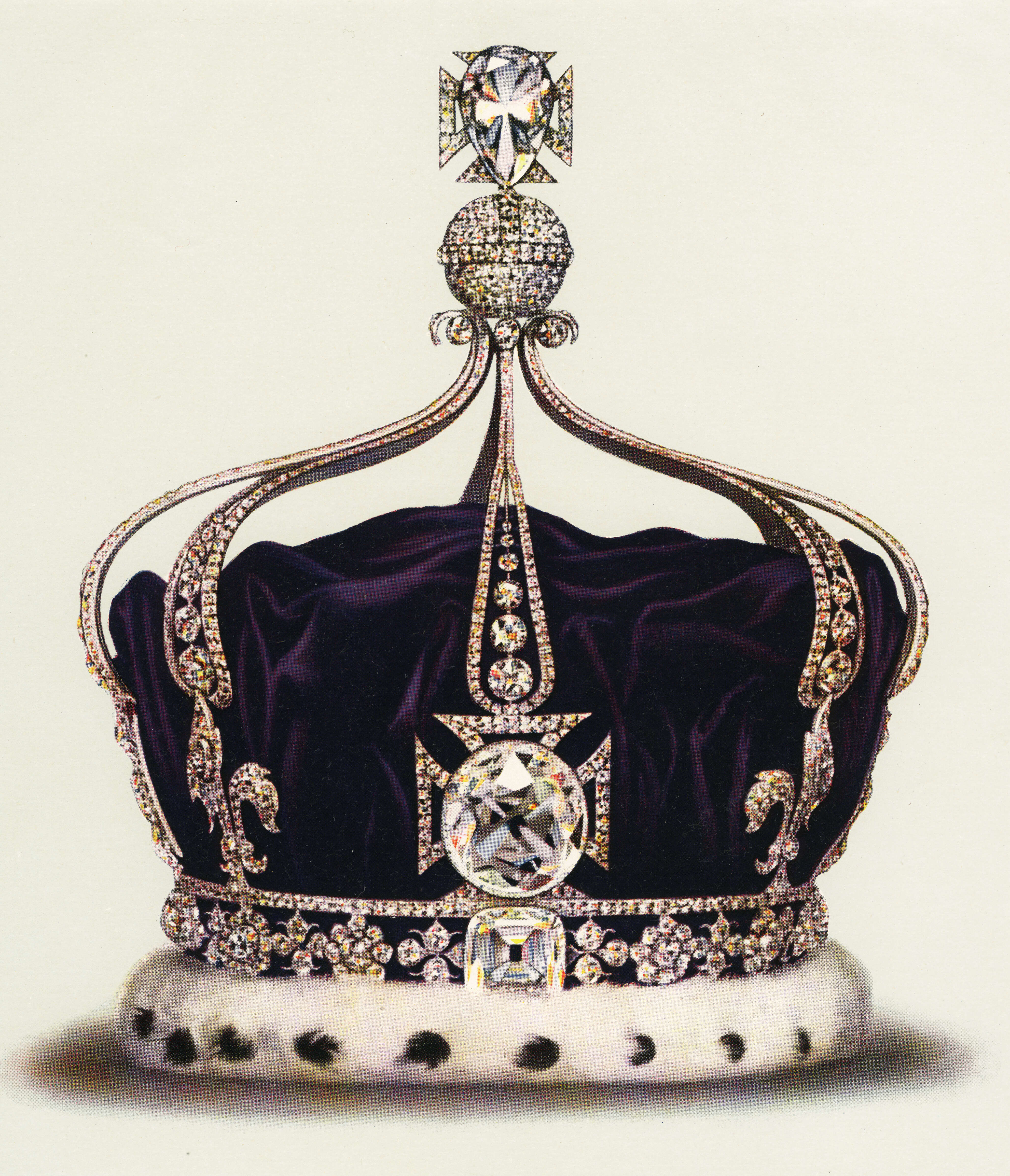 La couronne faite pour la reine Mary, épouse du roi George V, pour son couronnement en 1911.