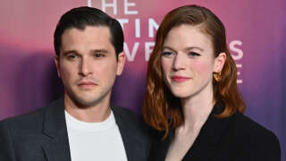 Scottish actress Rose Leslie and husband English actor Kit Harington attend the HBO premiere of 