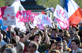 Une photo du cortège de la « Manif pour tous »  en avril 2013