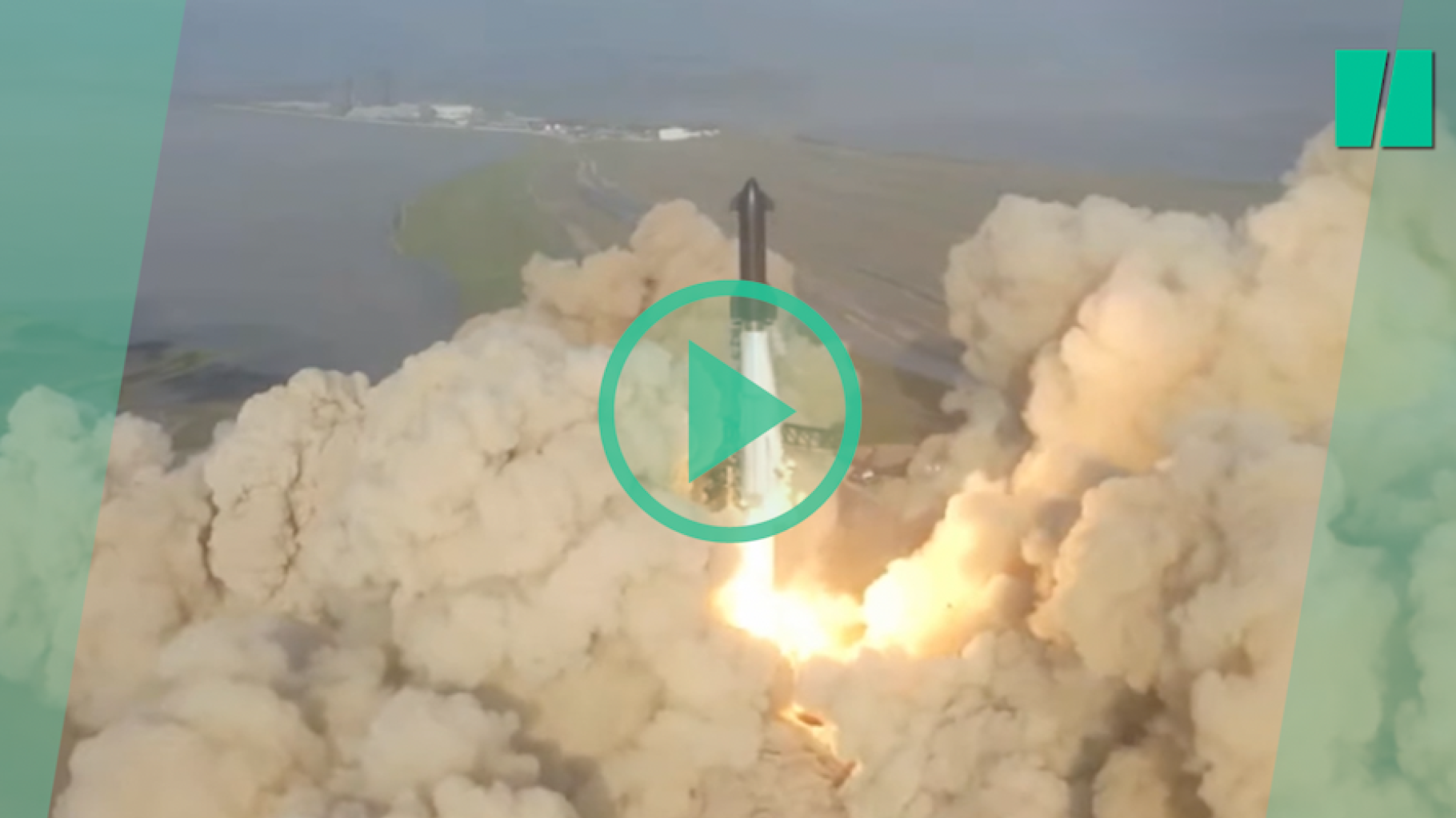 Het SpaceX-lanceerplatform schudde met de kracht van de raketlancering