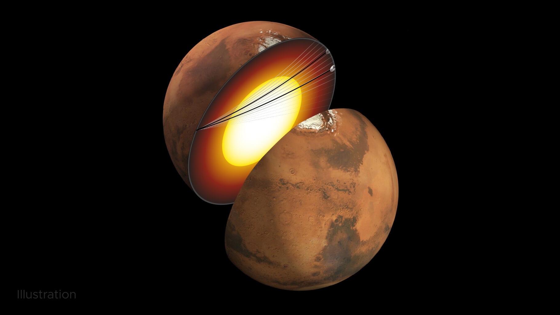 De kern van Mars is “vloeibaar”, in tegenstelling tot die van de aarde