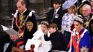 Prince Louis and Princess Charlotte, alongside Prince William and his wife Kate Middleton, at the coronation of Charles III this Saturday, May 6 at Westminster Abbey.