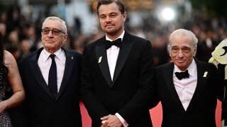 (From L) US actor Robert de Niro, US actor Leonardo Dicaprio and US director Martin Scorsese arrive for the screening of the film 