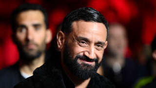 French TV host Cyril Hanouna attend the international Heavyweight 10-round boxing bout between Tony Yoka and Carlos Takam at The Zenith in Paris on March 11, 2023. (Photo by FRANCK FIFE / AFP)