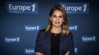 French Europe 1 radio host Sonia Mabrouk poses during a photocall in Paris on September 4, 2018, as part of the Europe 1's back-to-work season 2018-2019 press conference. (Photo by Christophe ARCHAMBAULT / AFP)