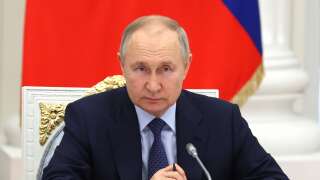 Russian President Vladimir Putin meets with members of the all-Russian public organization 