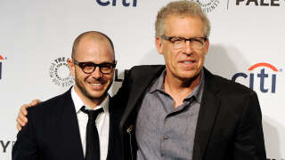 LOS ANGELES, CA - MARCH 16:  Executive producers Damon Lindelof (L) and Carlton Cuse arrive at The Paley Center Media's PaleyFest 2014 Honoring 