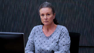 Kathleen Folbigg appears via video link during a convictions inquiry at the NSW Coroners Court, Sydney, Wednesday, May 1, 2019. An Inquiry continues into convictions of 
