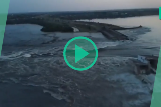 Les images impressionnantes du barrage de Nova Kakhovka que l’Ukraine accuse la Russie d’avoir fait sauter