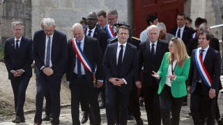 Emmanuel Macron, lors de cette visite dans le Doubs en avril, où son hélicoptère avait été visé par un jet de fumigène.