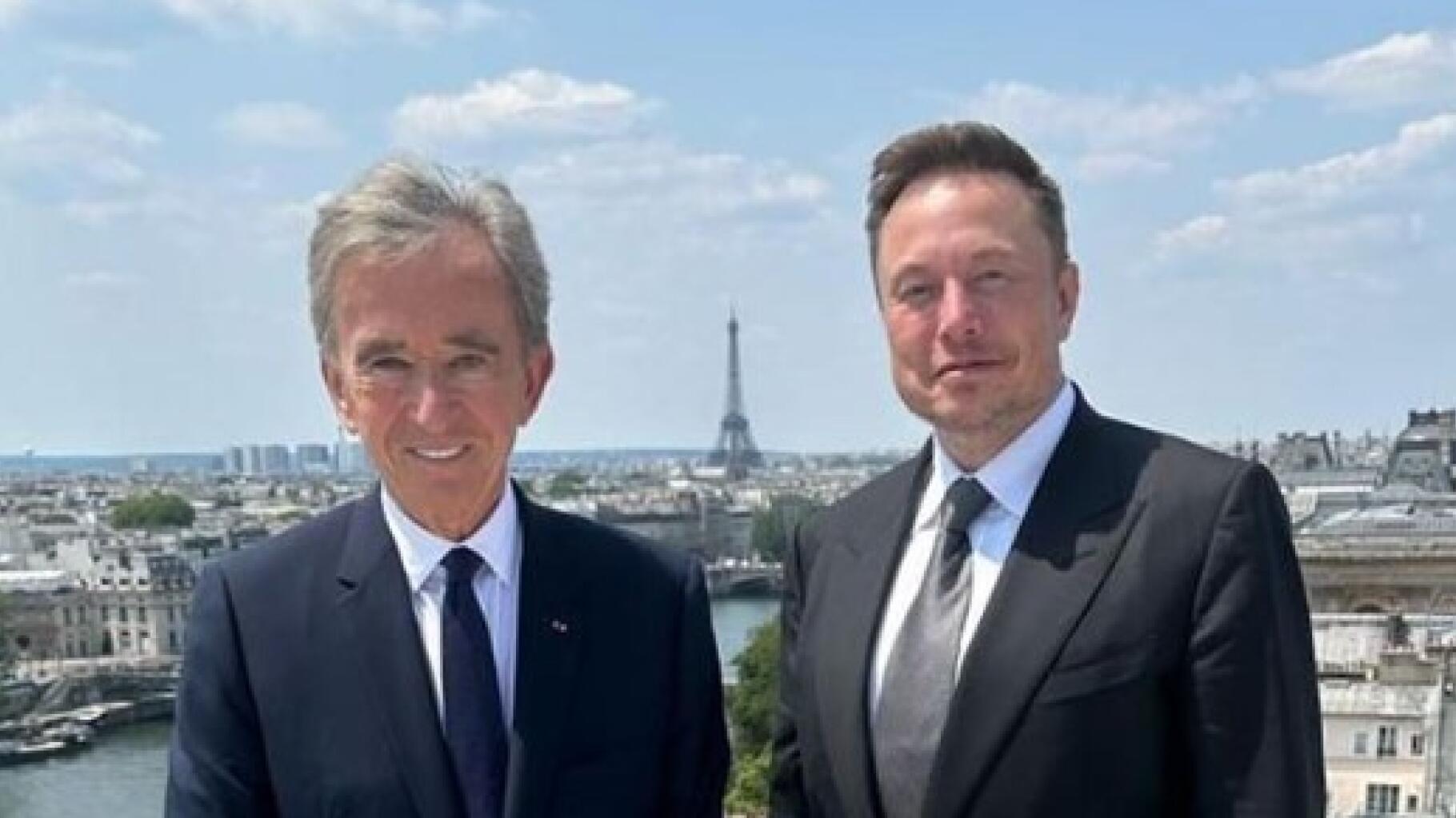 Elon Musk en Bernard Arnault lunchten samen in Parijs aan de zijlijn van de Viva Technology Show