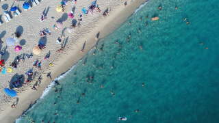 Aerial view of summer sea beach