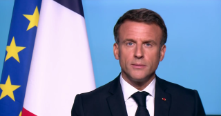 Emmanuel Macron lors de son interview télévisée ce lundi 24 juillet.
