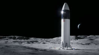 La Nasa envisage de différer son retour sur la Lune. Illustration de la conception du système d’atterrissage humain du vaisseau SpaceX.