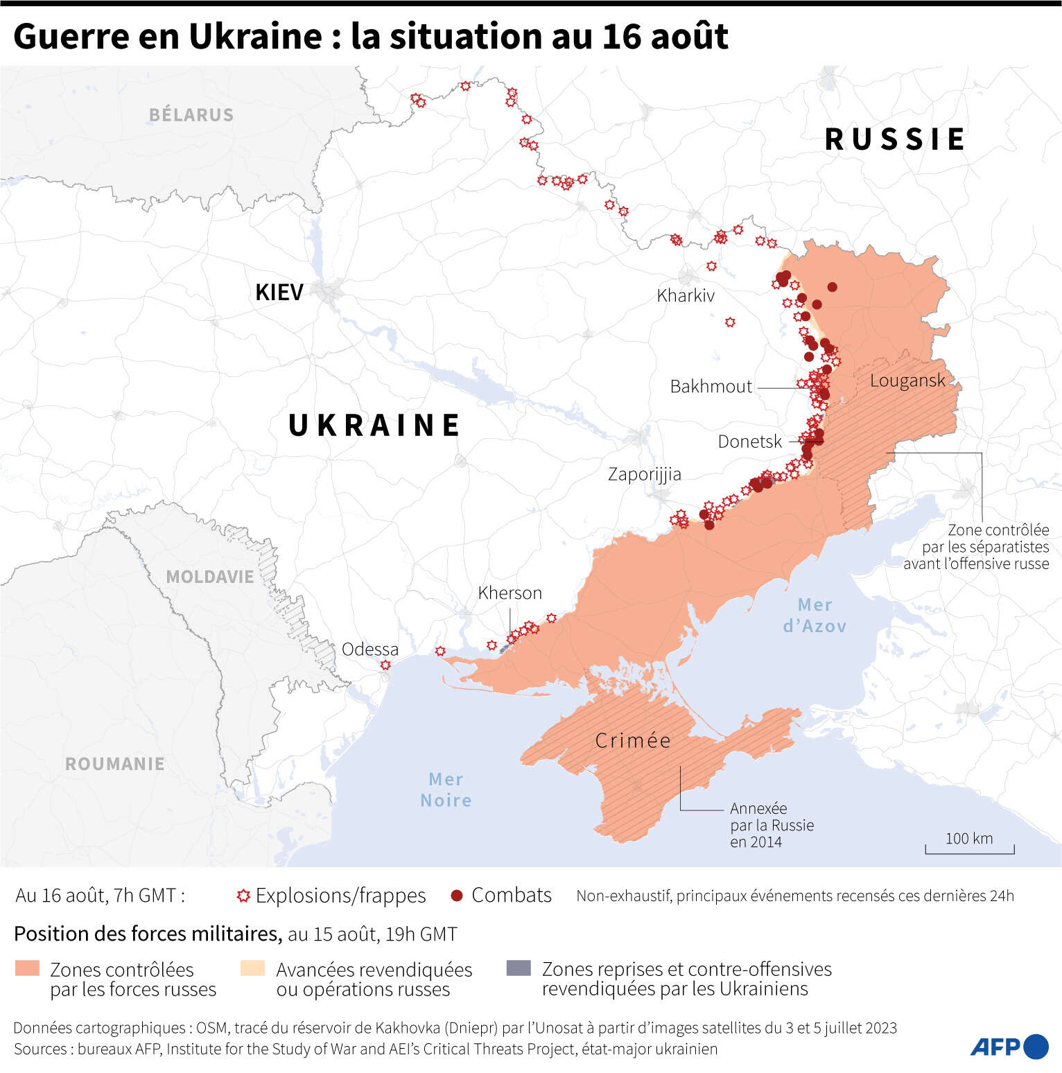 Situation en Ukraine au 16 août 2023.