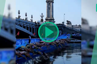 Les images du premier « test event » dans la Seine à un an des JO
