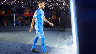 Brazilian superstar Neymar enters the pitch during his unveiling ceremony at Al-Hilal in Riyadh on August 19, 2023 as he becomes the latest world-famous footballer snapped up by the big-spending Saudi Pro League. (Photo by Fayez Nureldine / AFP)