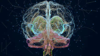 Digital image of artificial intelligence human brain.
