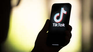 The TikTok logo is seen in this photo illustration on 22 August, 2023 in Warsaw, Poland. (Photo by Jaap Arriens/NurPhoto via Getty Images)