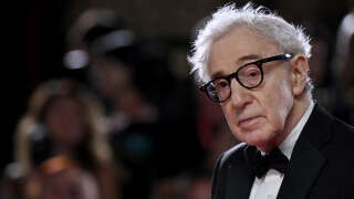 US director Woody Allen pose on the red carpet of the movie 