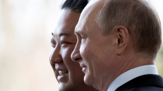 Photo de Kim Jong-un et Vladimir Poutine prise le 25 avril 2019 à Vladivostok.