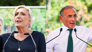 Marine Le Pen et Éric Zemmour lors de leurs rentrées politiques respectives ce 10 septembre.