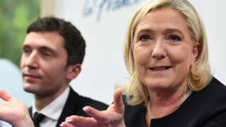 Julien Sanchez et Marine Le Pen photographié en janvier 2022 à Beaucaire, dans le cadre de la campagne pour l’élection présidentielle (illustration).
