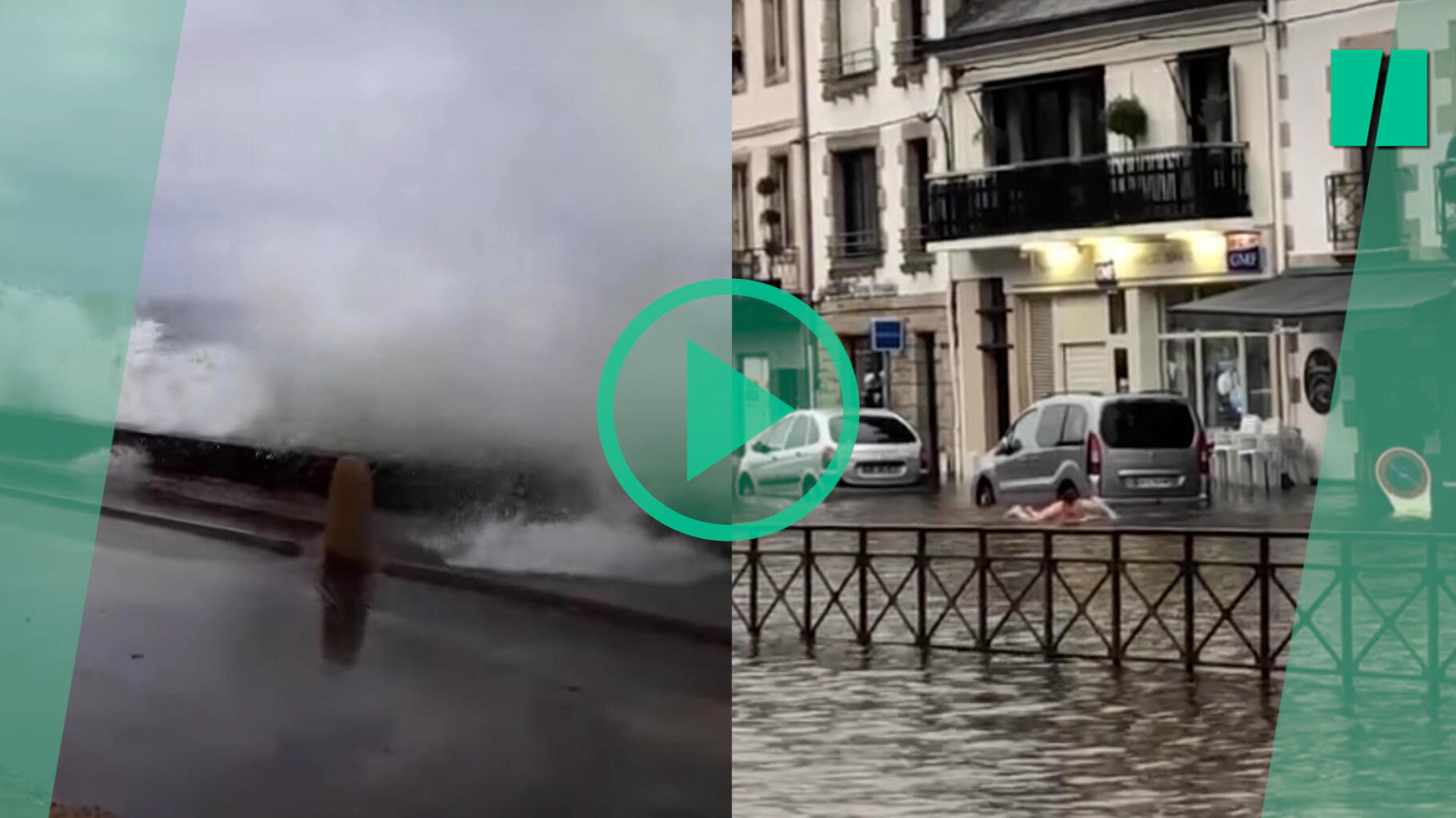   Tempête Céline : les images de l’ouest de la France les pieds dans l’eau après les fortes pluies  