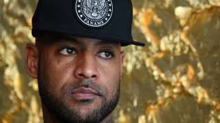 French rap artist Booba poses at the Stade de l’Amitié Sino-gabonaise Stadium in Libreville on January 13, 2017 on the eve of the opening game of the 2017 Africa Cup of Nations football tournament Gabon vs Guinea Bissau. (Photo by GABRIEL BOUYS / AFP)