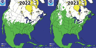 In 2022, 44% of the country was covered in snow, compared to only 13% this year. 