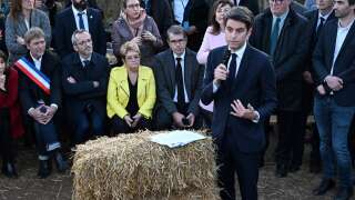 Gabriel Attal s’exprimant depuis Montastruc-de-Salies le 26 janvier pour répondre à la colère des agriculteurs.