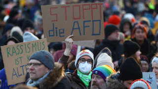A demonstration against the far right and the AfD in Berlin on January 21, 2024.
