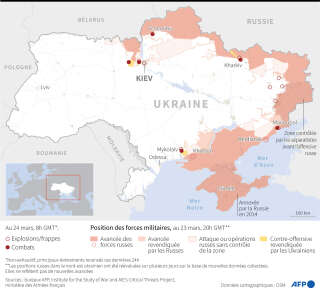 Situation en Ukraine au 24 mars 2022.