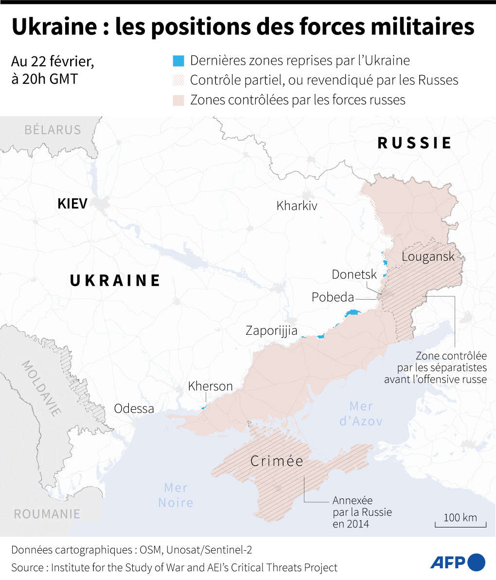 Situation en Ukraine au 22 février 2024.