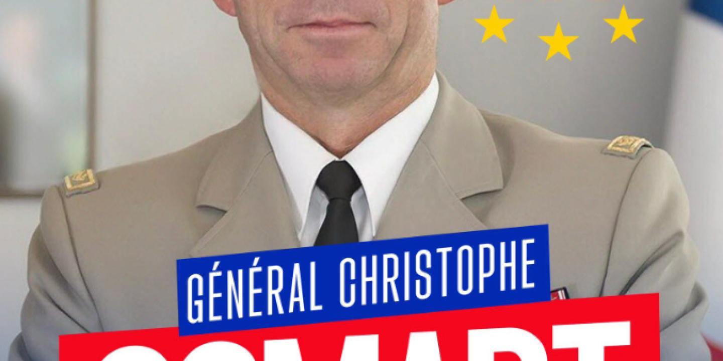 Européennes 2024 : le général Gomart en uniforme sur un visuel des Républicains, et cela pose problème