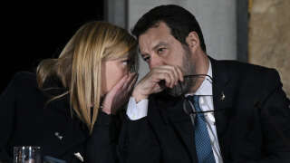 Giorgia Meloni and Matteo Salvini, here in March 2023, are divided on many topics but showed their unity in Parliament on March 20, 2024.