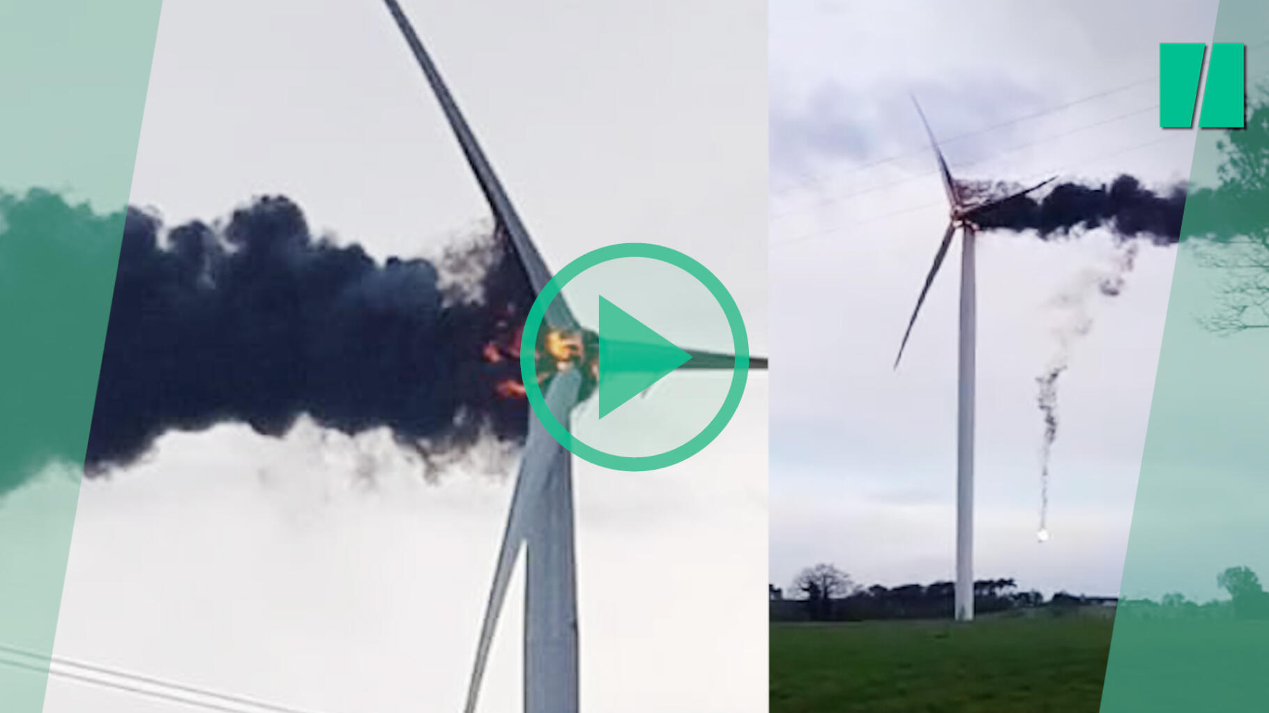 Une éolienne en feu en Loire-Atlantique après une avarie sur son moteur
