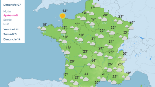 La météo attendue pour ce dimanche 7 avril. © Météo France