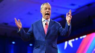 Nigel Farage, ici lors d'un événement dans le Maryland en février 2024, s'impose comme la troisième force du Royaume-Uni. 