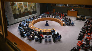 La réunion du Conseil de sécurité des Nations Unies sur la situation au Moyen-Orient, au siège de l'ONU à New York, le 25 mars 2024.