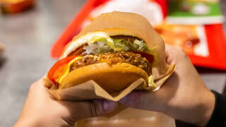 La viande végétale existe sous forme de steak, de jambon, de saucisse... Une photo d'illustration d'un hamburger.