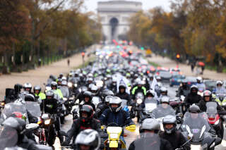 Alors que le contrôle technique des deux-roues va devenir obligatoire, des manifestations de motards sont prévues dans toute la France ce samedi 13 et dimanche 14 avril (photo d'archive prise en novembre 2022, lors d'une des dernières mobilisations massives).
