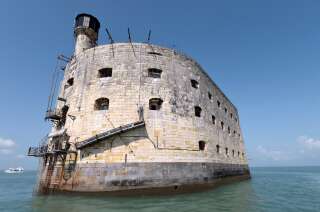 A picture taken on May 3, 2017 shows Fort Boyard, off the western coast of France, near La Rochelle. The fort is the filming location for the TV gameshow 